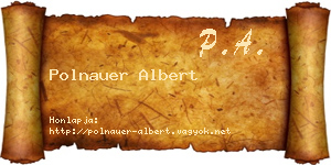 Polnauer Albert névjegykártya